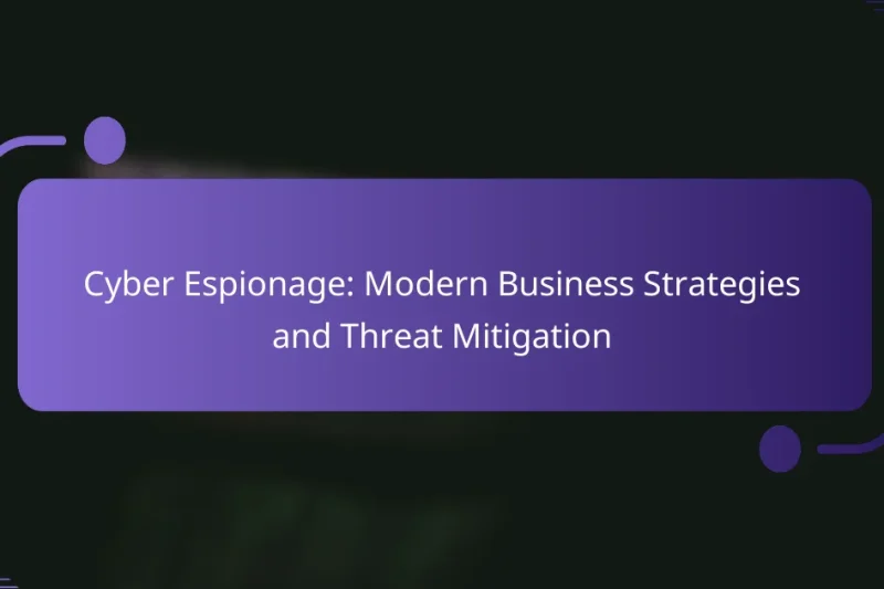 Cyber Espionage: Modern Business Strategies and Threat Mitigation