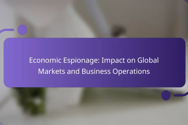 Economic Espionage: Impact on Global Markets and Business Operations