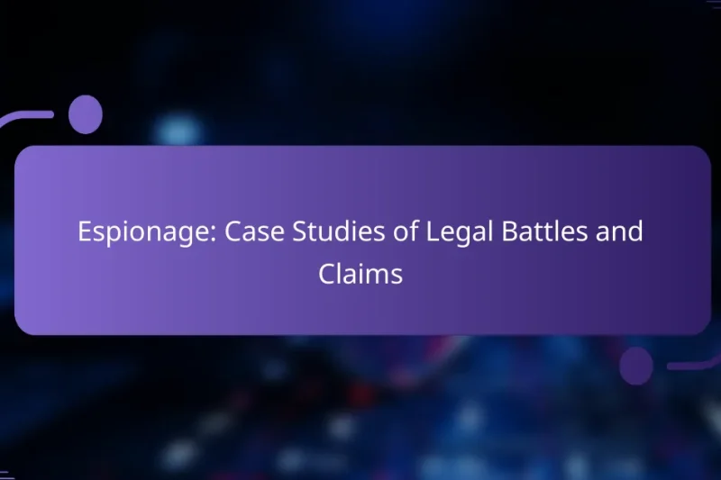Espionage: Case Studies of Legal Battles and Claims