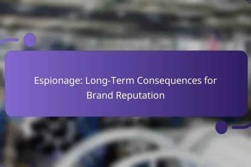 Espionage: Long-Term Consequences for Brand Reputation
