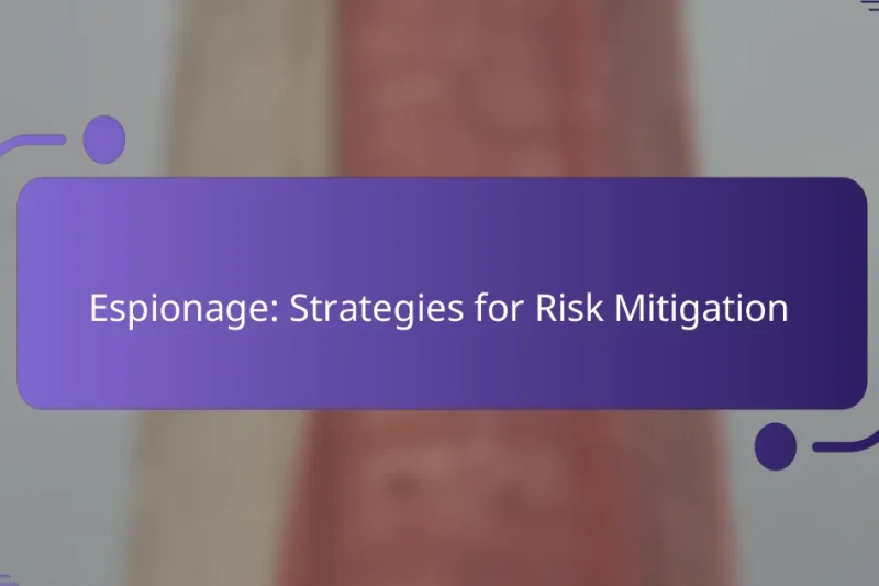 Espionage: Strategies for Risk Mitigation
