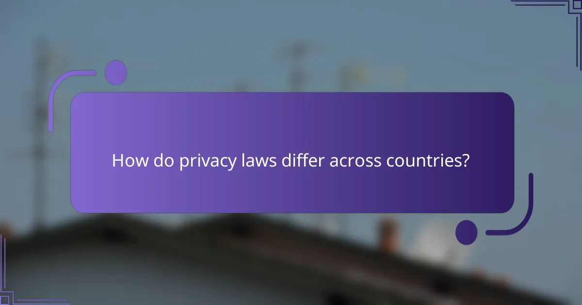 How do privacy laws differ across countries?