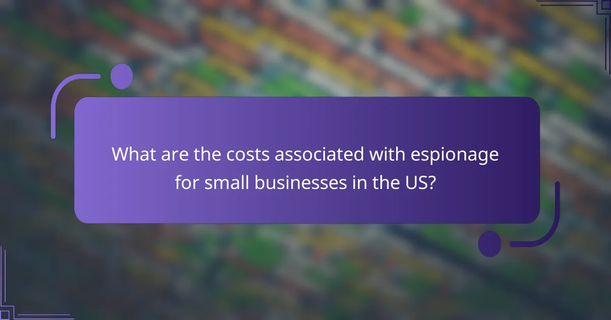 What are the costs associated with espionage for small businesses in the US?