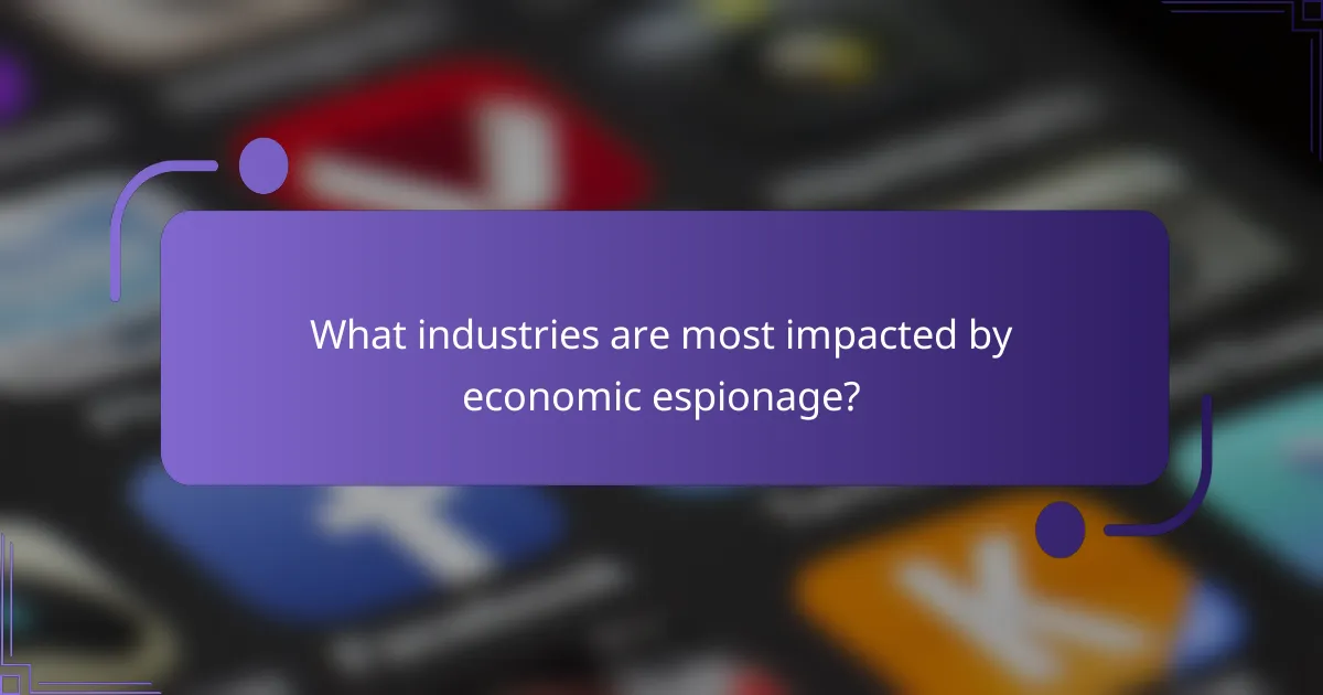 What industries are most impacted by economic espionage?